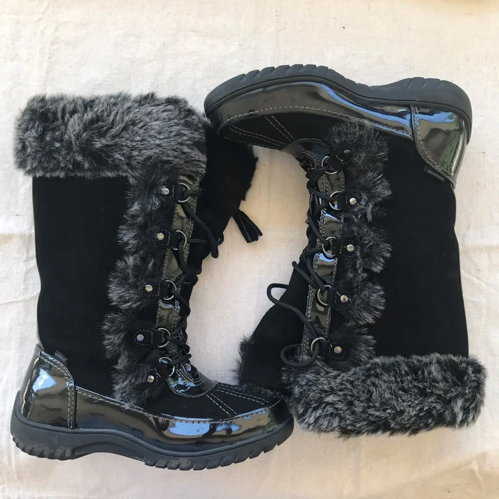 Sporto Millie Womens Black Suede Waterproof Winter Boots Size 7.5 W